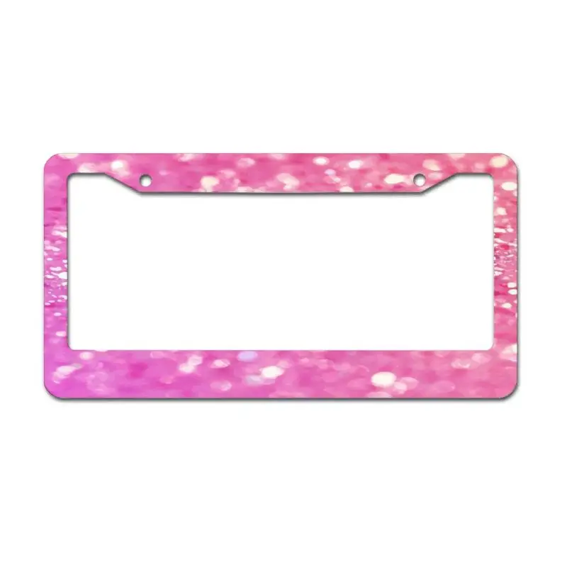 

Peceeta Shining Glitter License Plate Frame 2 Holes 1 Frame Matte Aluminum Metal Alloy Frame white 16x31cm"] E7CA