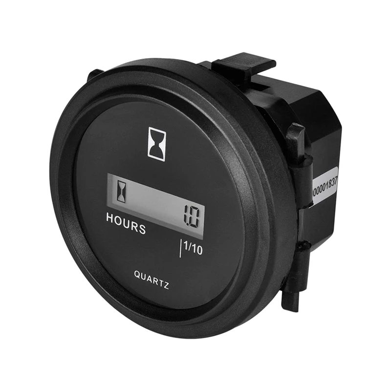 

HLZS-Auto Parts Hour Meter Round LCD Hour Meter Quartz Hour Meter DC4.5V-90Vfor Fork Cart Boat Tractor Generator Engine Mower