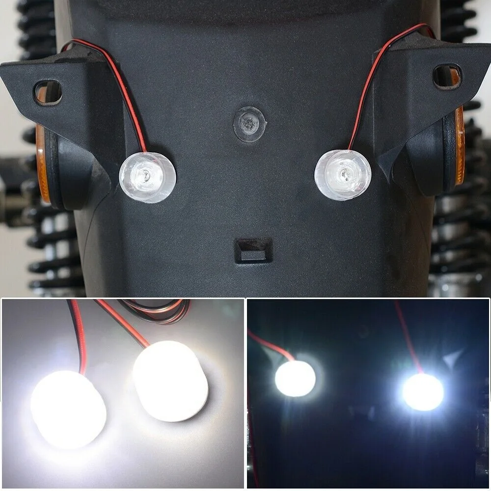 

2 x Motorcycle Motorbike Warning Flash Strobe Brake Lights LED White NEW