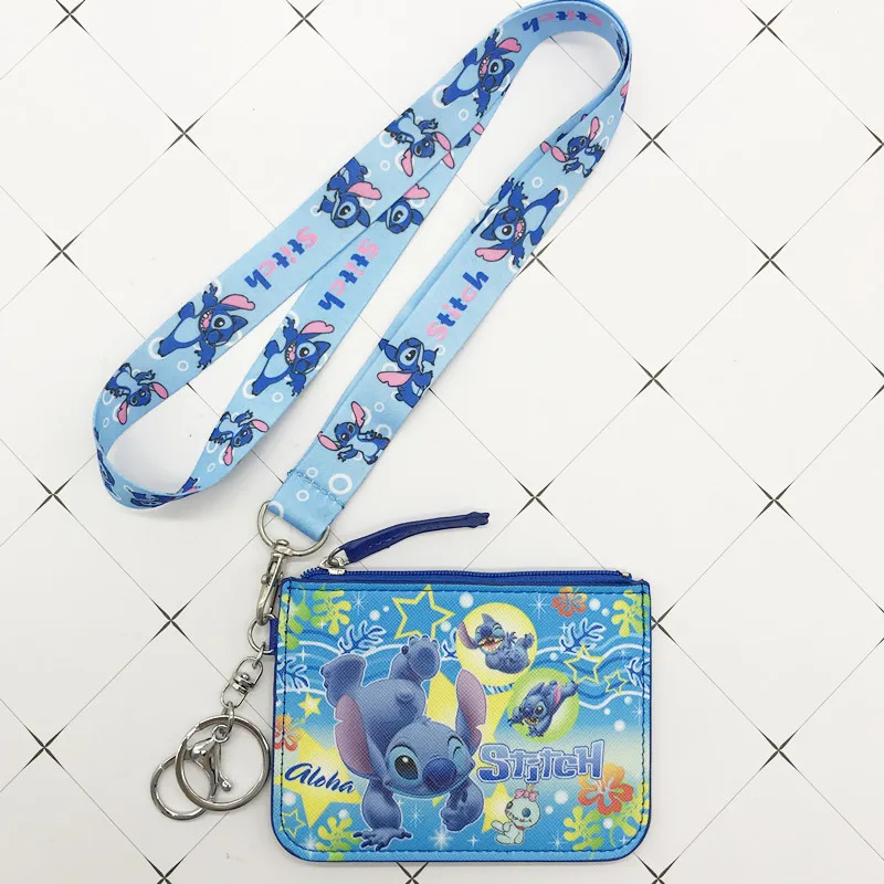 Кошелек для монет из искусственной кожи Disney Stitch держатель карт брелок ключей