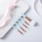 5 шт., набор кистей для макияжа, мягкая волоконная шерстяная головка, мини тени для глаз, консилер, кисть для основы, кисть для пудры, пластиковая ручка