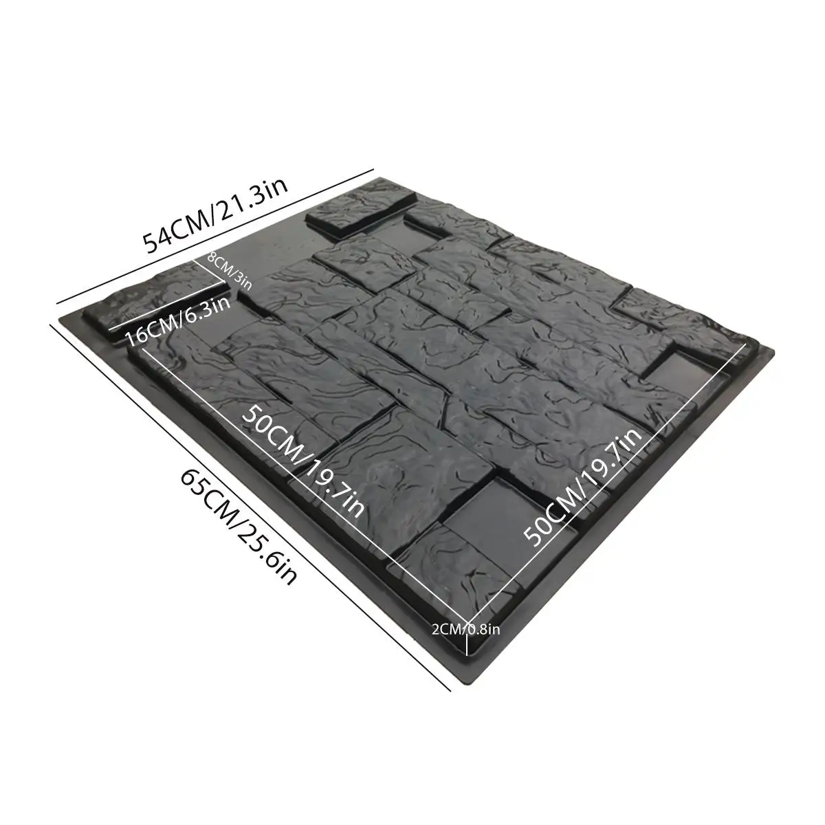 

54x65x2CM Plastic Molds wall Concrete Plaster Garden House Wall Stone Tiles Stone Mold Cement Bricks Maker Mould Decorative