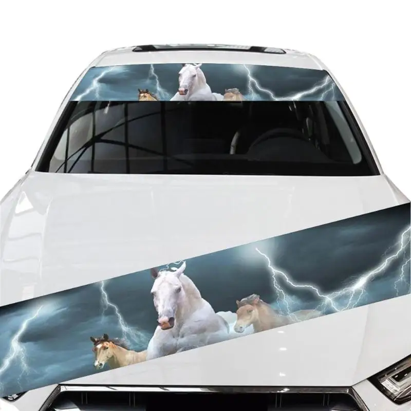 Светоотражающие наклейки на переднее и заднее лобовое стекло для автомобиля 130x21