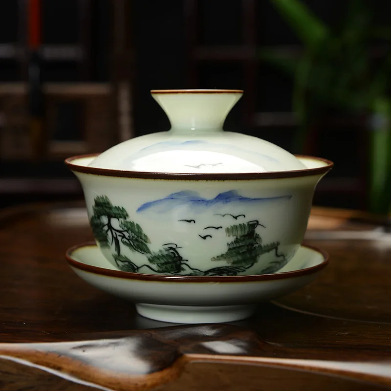 [Грандиозность] Ручная роспись Чайный сервиз чайный из фарфора Gaiwan Jingdezhen 150 мл