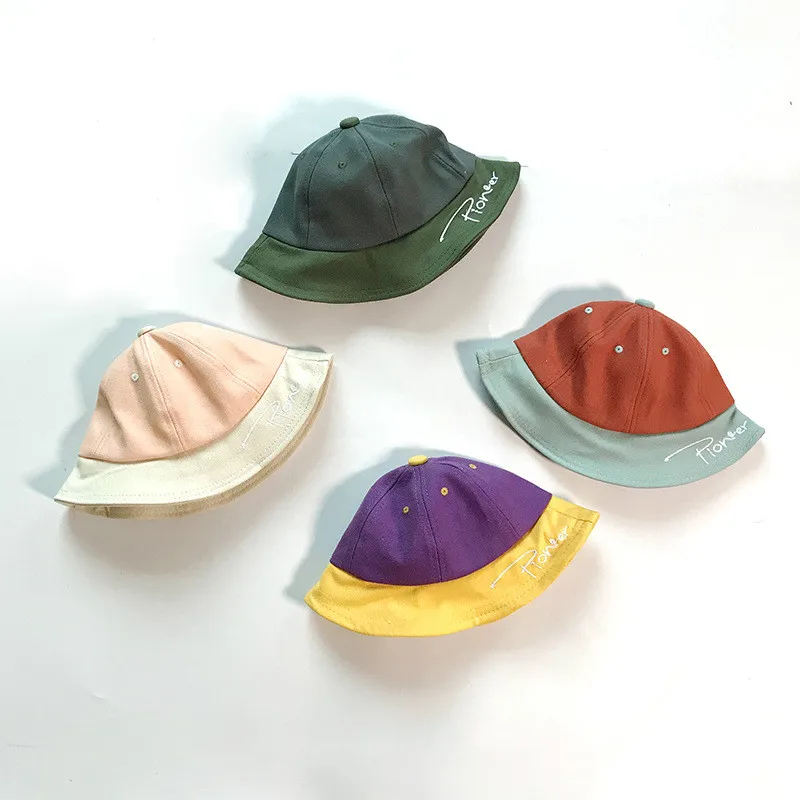 Spring infant boys girls fashion all-match letters embroidery Bucket Hats 0-4years cute kids fishing hat caps | Детская одежда и