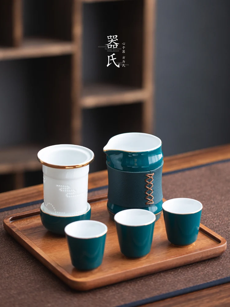 

Домашний дорожный роскошный чайный набор, винтажный Керамический Китайский Чайный сервиз для послеобеденного дня, фарфоровые портативные ...