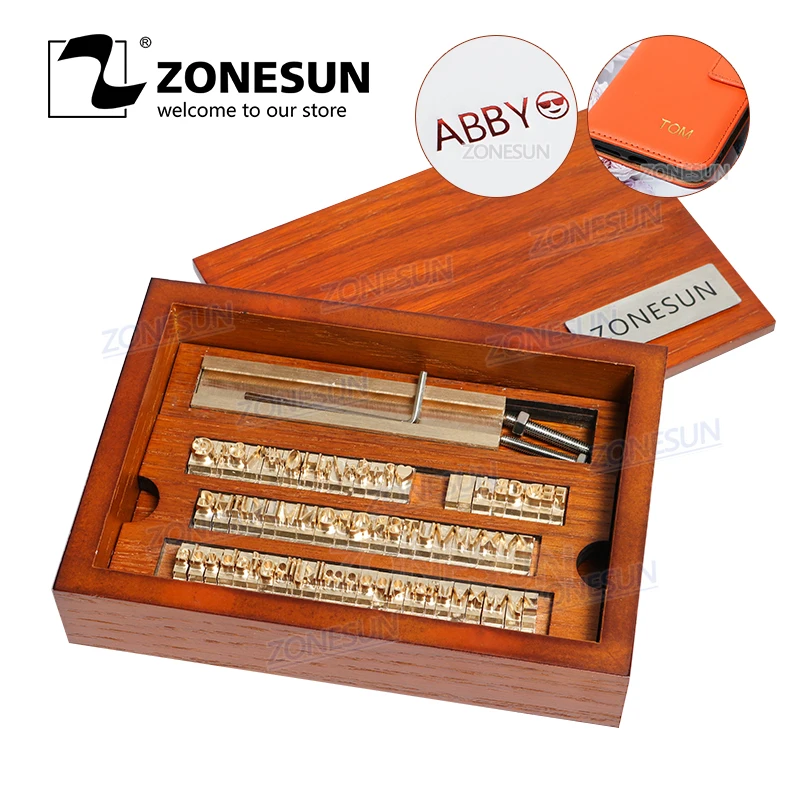 ZONESUN 6 мм на заказ латунный кожаный штамп DIY металлический Алфавит буквы цифры штамп с символом для штамповки тяга Инструмент Марка чугуна