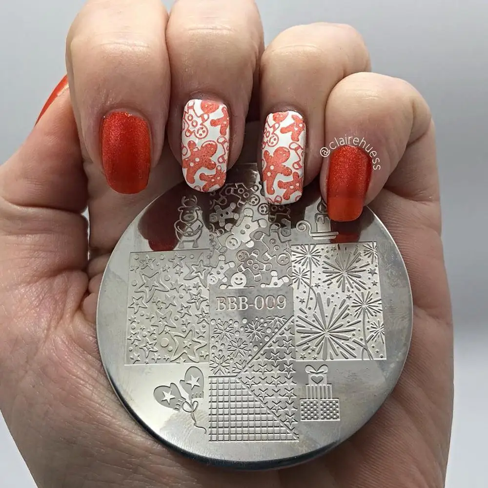BeautyBigBang 5 см круглые пластины для стемпинга ногтей Рождественская пластина с