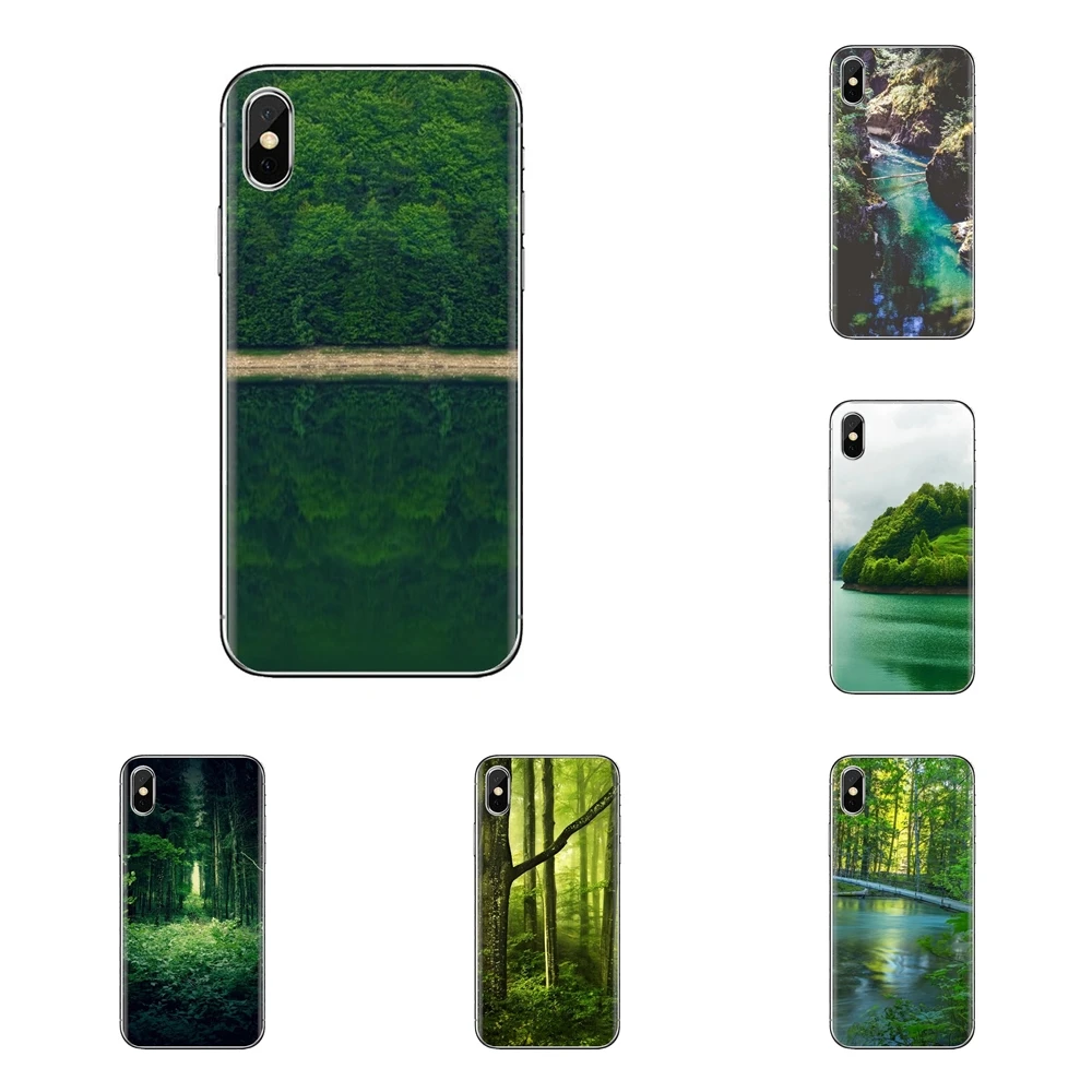 TPU Transparent Case Covers For Huawei Nova 2 3 2i 3i Y6 Y7 Y9 Prime Pro GR3 GR5 2017 2018 2019 Y5II Y6II Green forest and river |