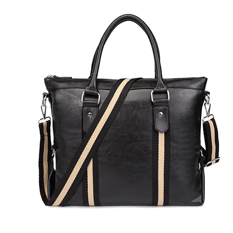 

Bolso Hombre .Grandes 2021 Fashion Pu Waterproof Laptop Briefcase Business Shoulder Bag Striped Messenger Bag Men Large Handbags