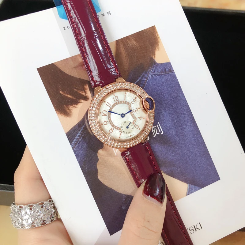 

Luxury BALLON BLEU Ladies Diamond Watch Fashion Casual Simple Extravagant Timepieces Cartier-Brand Waterproof Wristwatches
