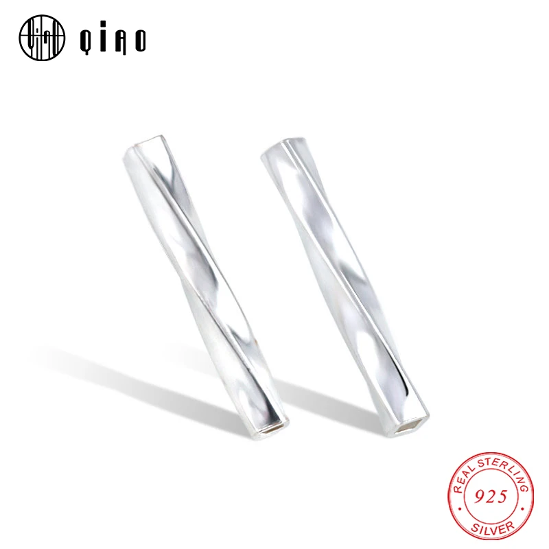 Серебряные длинные серебряные бусины-спиральки для браслетов сделай сам