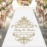 personalized bride groom name and date wedding dance floor decals vinyl wedding party decoration center of floor sticker 4496