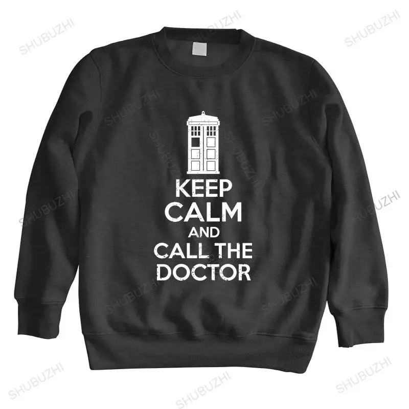 Мужской хлопковый свитшот с надписью Keep Calm And Call The Doctor | Мужская одежда