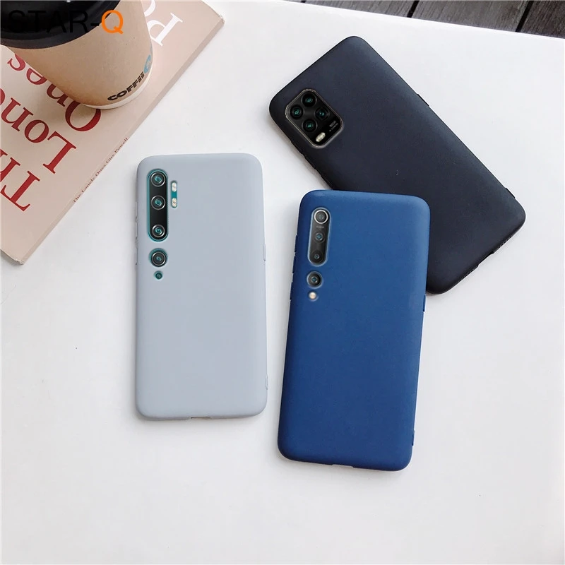 candy color silicone phone case for xiaomi mi 10 pro lite note 10 pro 10t t matte soft tpu cover case xiomi mi10 lite mi note10 free global shipping
