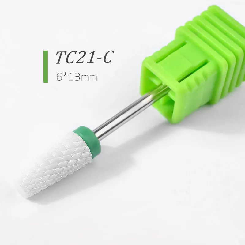 TC21-C 1 шт. керамические 3/3" сверла для дизайна ногтей 23 Типа Фрезы для маникюра, пилка для электрического устройства, аксессуары для станка, инструмент для снятия заусенцев - Цвет: TC21-C