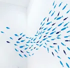 Виниловая наклейка на стену в виде синей рыбы для детской комнаты, ванной комнаты, сделай сам, наклейка s, океан, рыба, декор для детской комнаты, Wal Decor