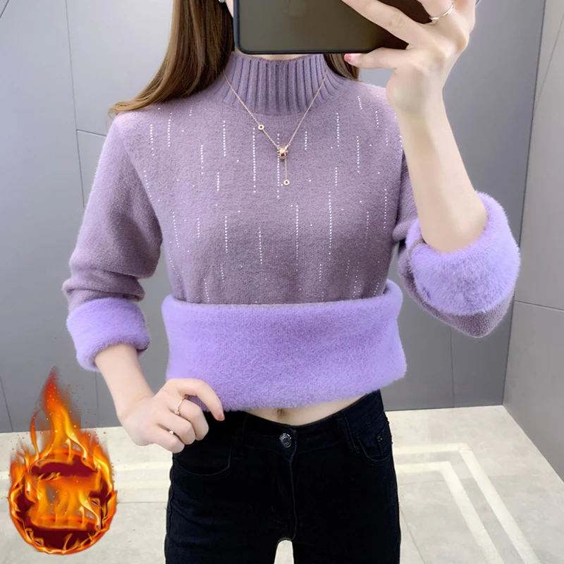 

Sweater Women Casual Long Sleeve Solid Pullover Female Autumn Knitted Tops White