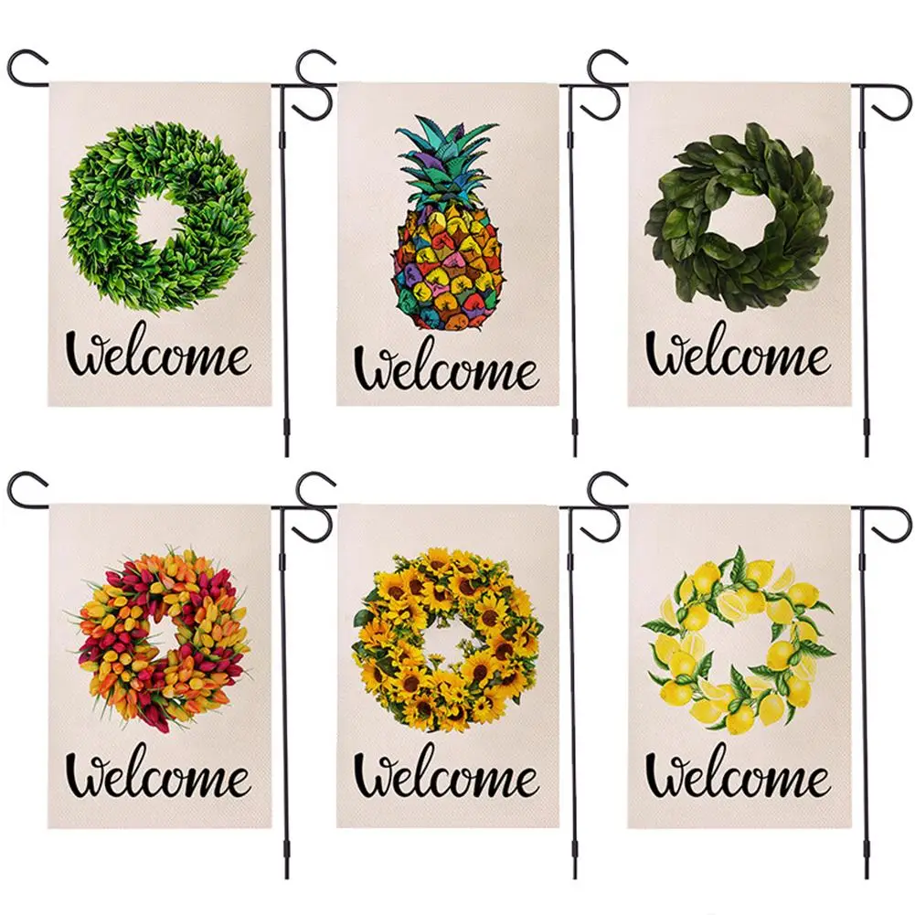 

Garden Banner Linen Double-sided Pattern Garden Outdoor Decoration (without Flag Pole)