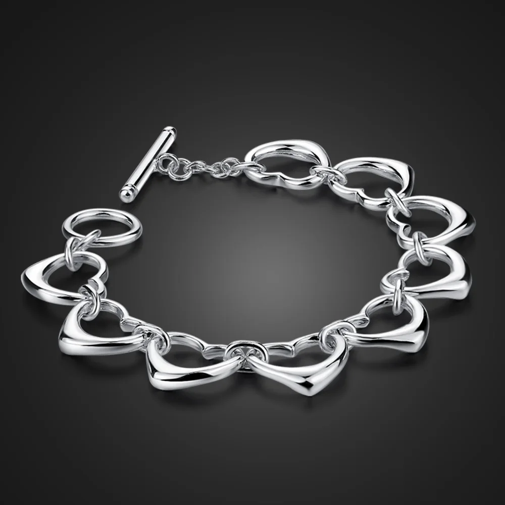 

Женский браслет из серебра 100% пробы, с подвеской в виде сердца