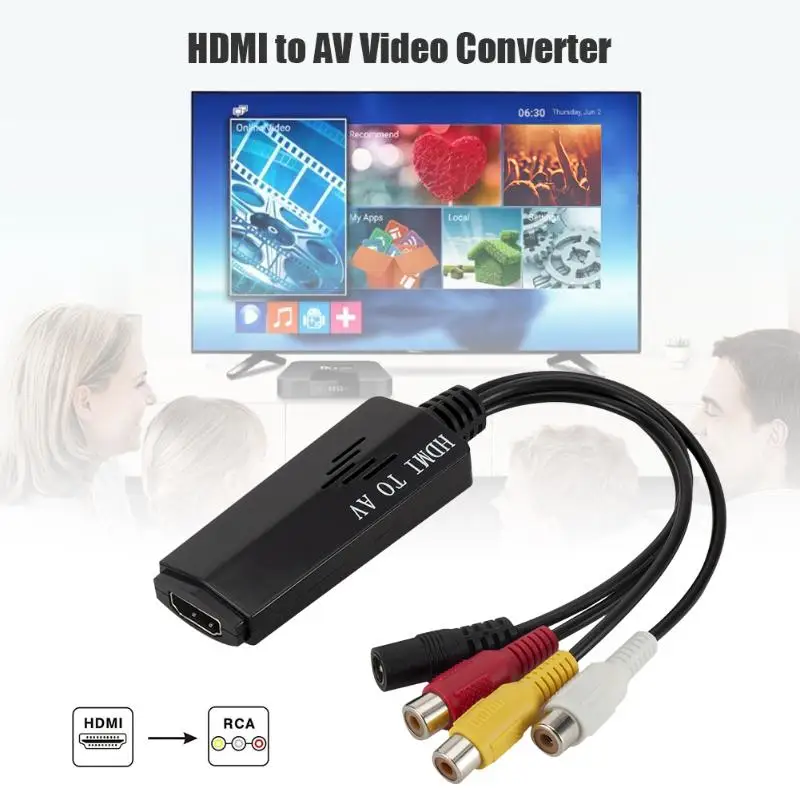 HDMI TO AV Converter to RCA AV/CVB L/R Video Adapter Cable 1080P Support NTSC PAL Output for PS3 /Xbox 360 /HDTV Monitor |