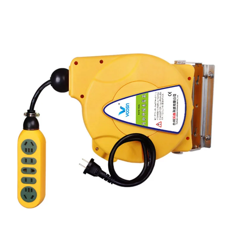 Cabo de Alimentação Retrátil Automático 5m Carretel Telescópico Bateria Fonte de Energia Mangueira 3000w Cabos de alimentação & de extensão