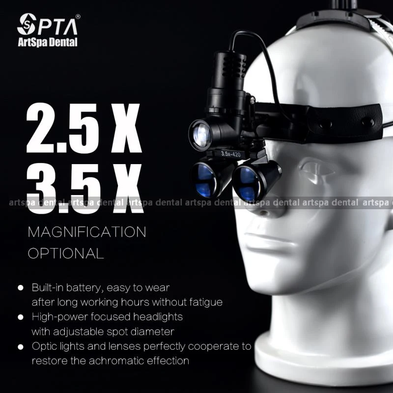 

3.5X 2.5X Magnify With 5W Headlight Loupe Dental Headband Medical Magnifier Loupes