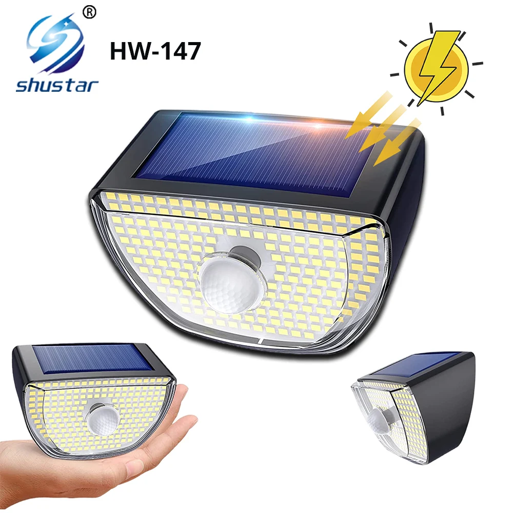 

200LED Solar Lights Outdoor 3 Modes Solar Motion Sensor Light Wireless Angle Wall Light IP65 Waterproof for Yard Garage,Fence