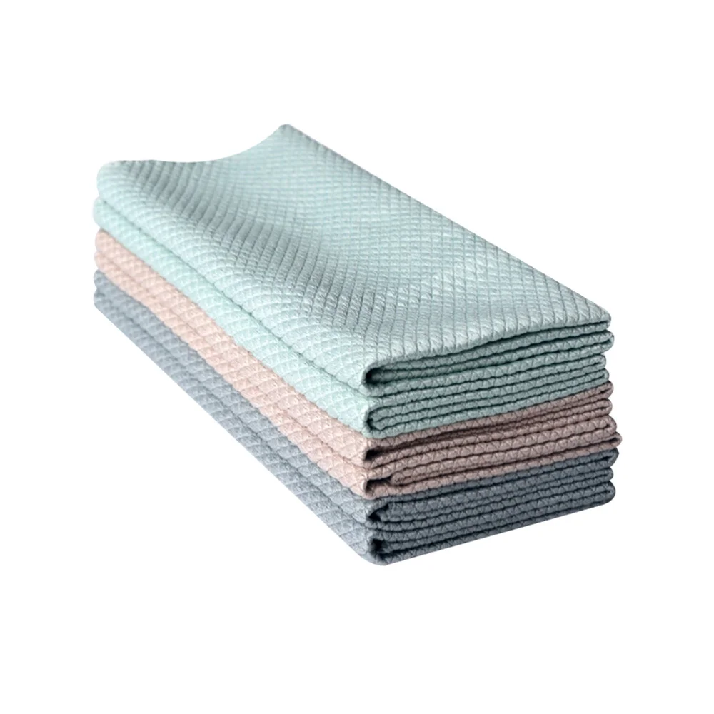 6 шт. тряпки для очистки стекла тряпка рыбьей чешуи от пыли воды кухни (случайный