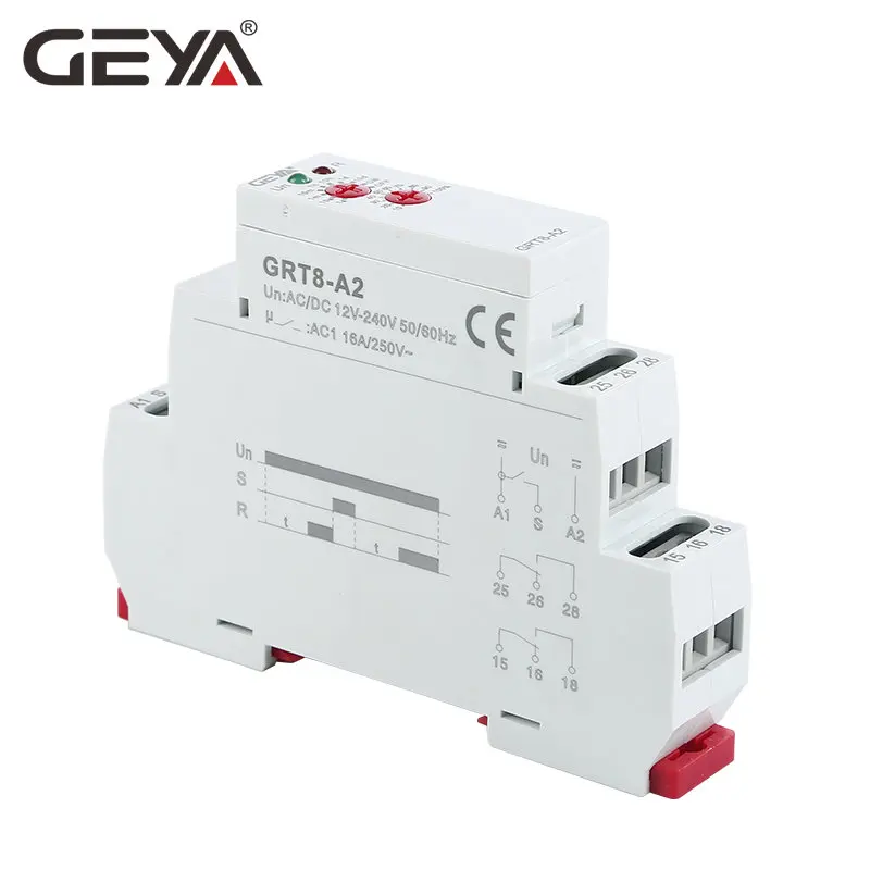 Бесплатная доставка GEYA таймер на реле за запозданиевремени 12V 24V 230V времени din
