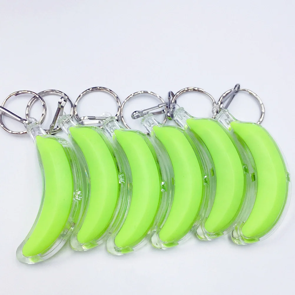 

1 Bag 16pcs LED Luminous Banana Shape Key Chain Key Pendant (Mixed Color)