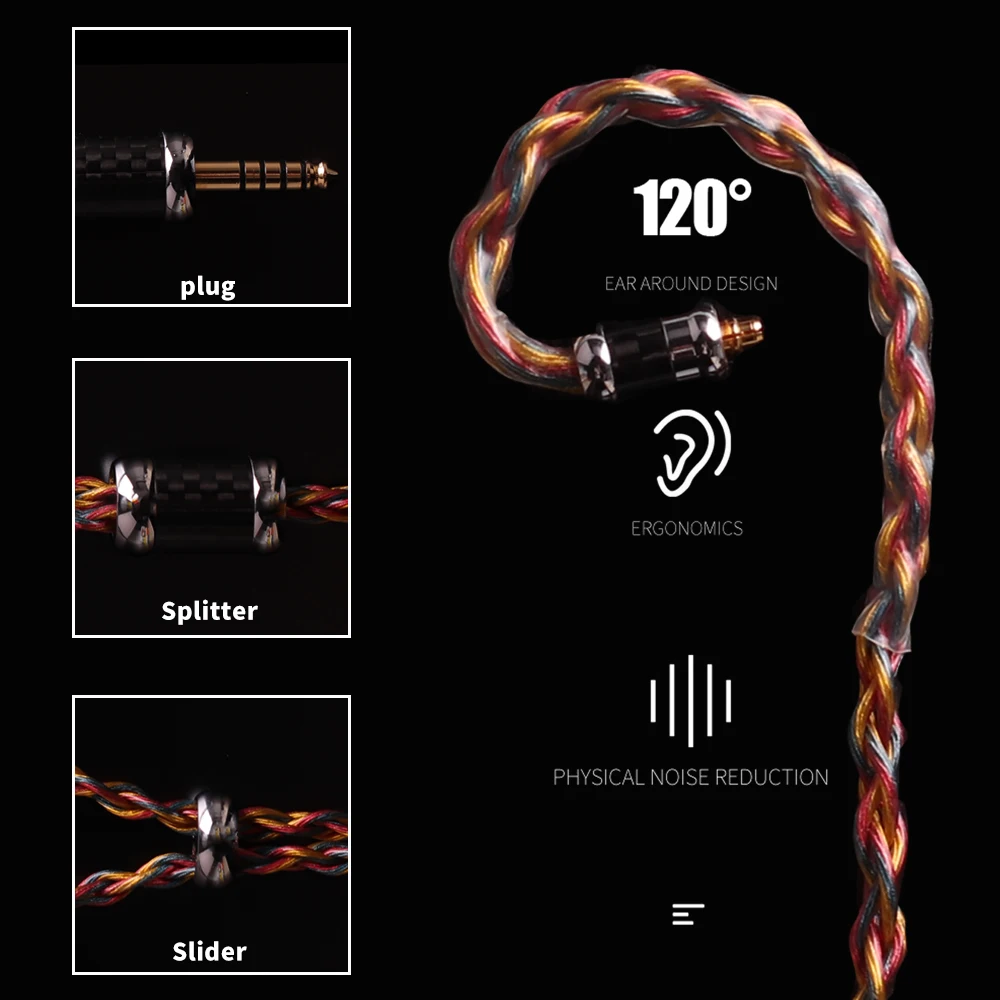 SYRNARN S1 Balanced Cable 2.5/3.5/4.4 MM With MMCX/0.78/QDC Connector For AKR03 JH24 ie40pro ue6IPX im50 ue6 IPX In-ear Earphone enlarge