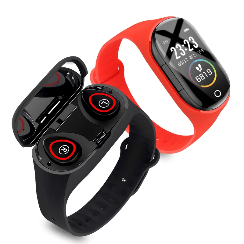 Умные часы M1Pro с Bluetooth наушники монитор сердечного ритма умный Браслет длительное