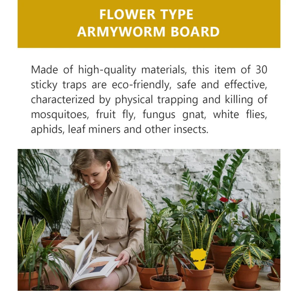 

30Pcs Sticky Trap Fungus Killing Board Fruit Fly Killer Garden Insect Catcher