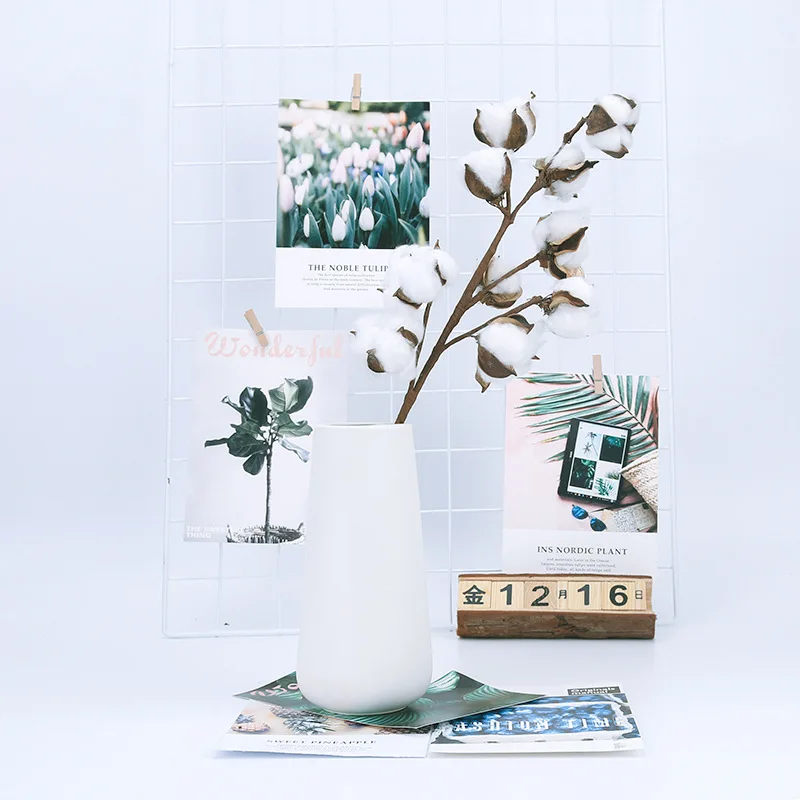 Сушеные хлопковые цветы с 10 головками искусственные растения веточка для