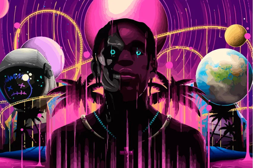Картина по номерам на холсте набор для рисования Игра Fortnite Фортнайт Travis Scott 5607 60x40