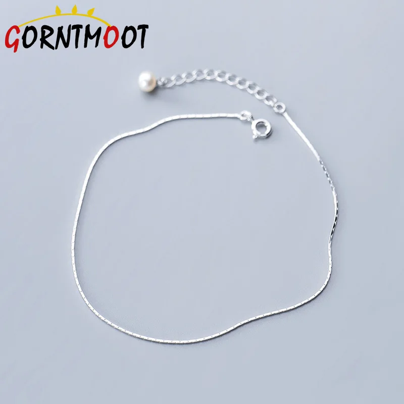 Браслет на ногу женский из серебра 925 пробы с круглыми шариками и