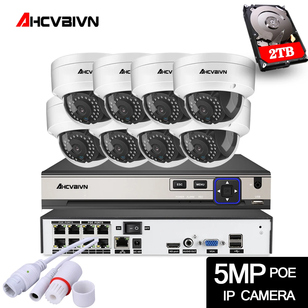 AHCVBIVN CCTV Камера в Survrillance Системы NVR 8CH Full HD 5MP до 16*5 Мп IP POE 48V 802.3af/Oudoor набор|Система
