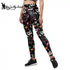 Ты мой секрет 2021 Высокая Талия Эластичные леггинсы с изображением кошек из мультфильма печати брюки фитнесс Леггинсы пуш-ап бесшовные леггинсы