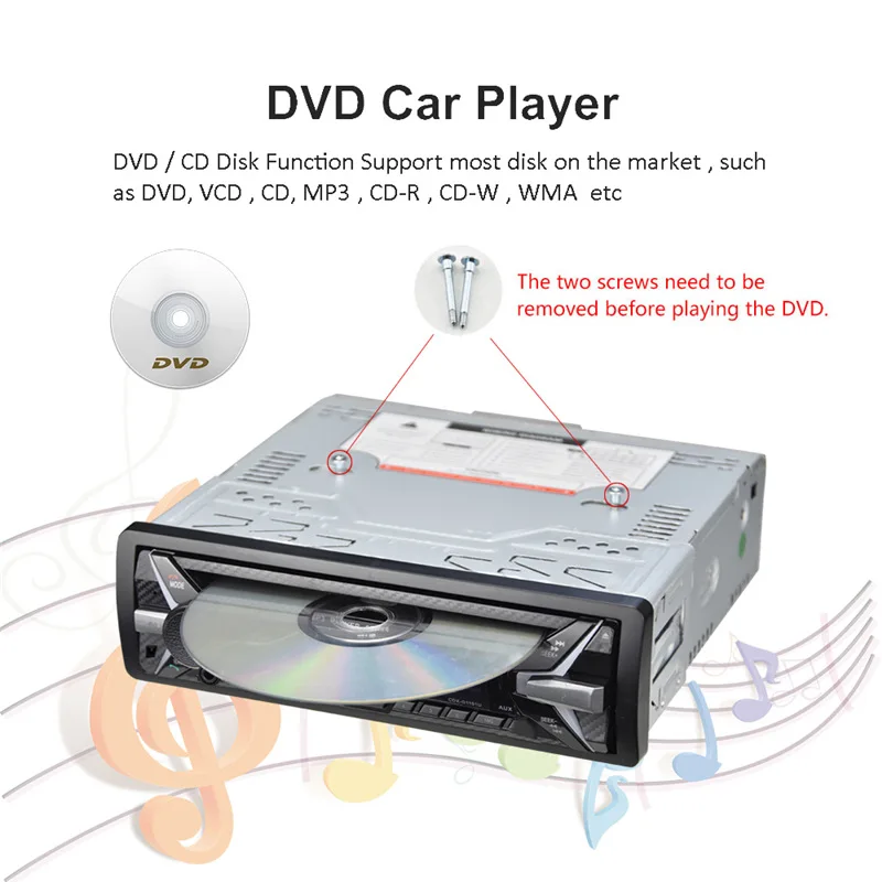 Автомобильный DVD MP3 медиаплеер One Din Bluetooth Музыка CD автомобильный радиоплеер 12 в 35