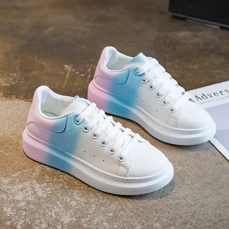 

2021 New Women Platform Sneakers Autumn Spring Fashion Sports Breathable White Shoes Women's Vulcanized Shoes Zapatillas Mujer