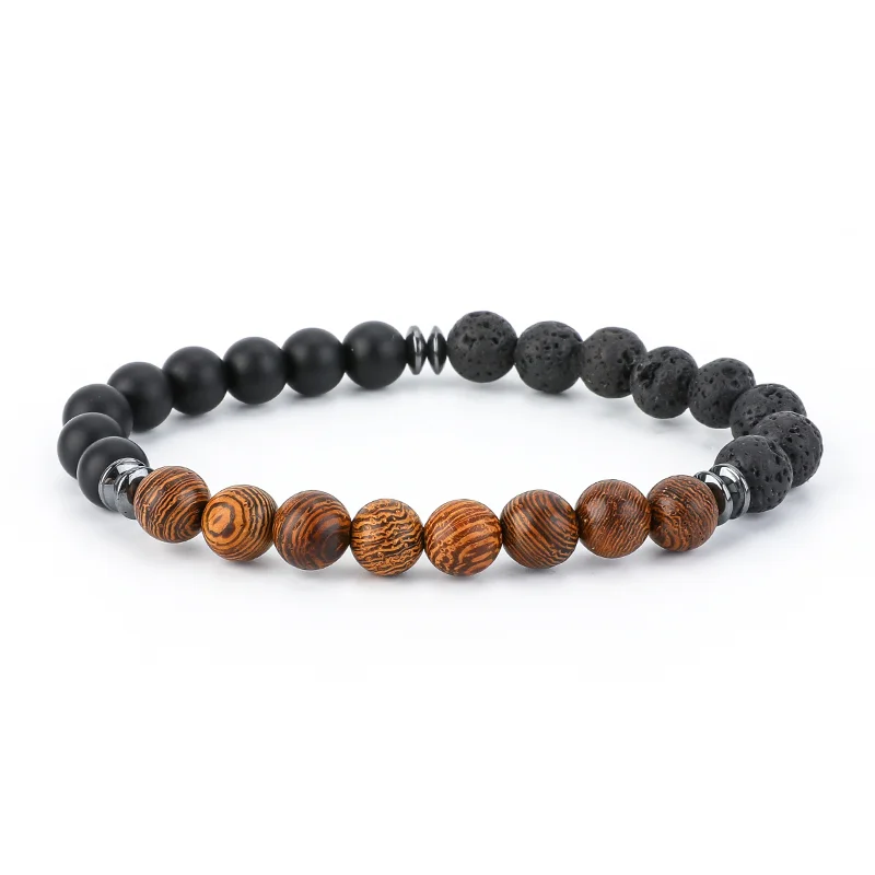 YIZIZAI браслет с лавовым камнем Homme шарик Тибетский Будды чакры натуральный камень