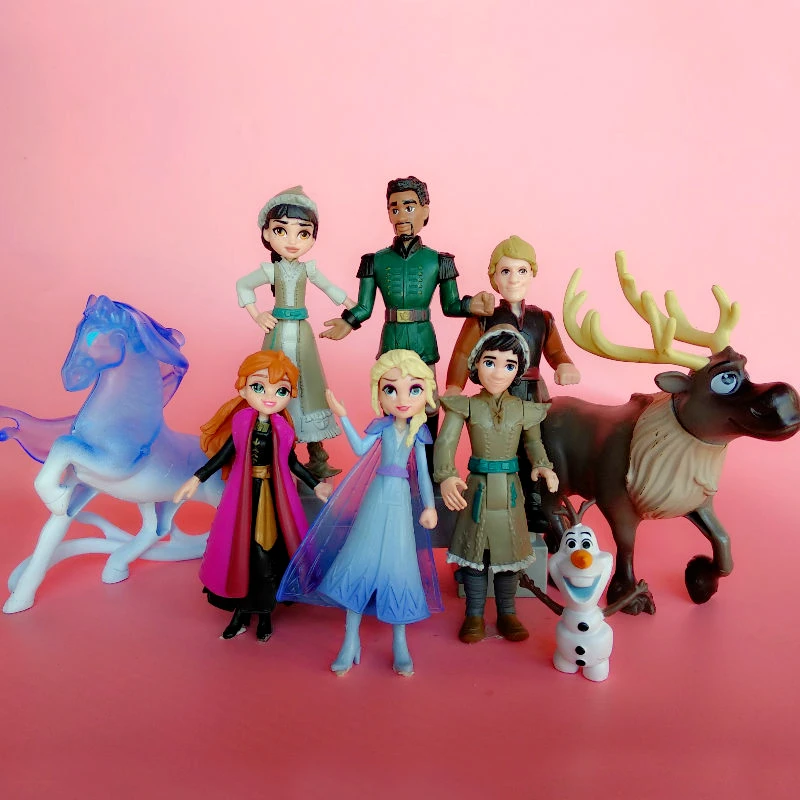 Новинка; 1 комплект детский disney «Холодное сердце» 2 Снежная Королева Эльза и Анна из ПВХ, движущаяся фигурка, Олаф Кристоф Свен аниме куклы дети игрушка Детский подарок