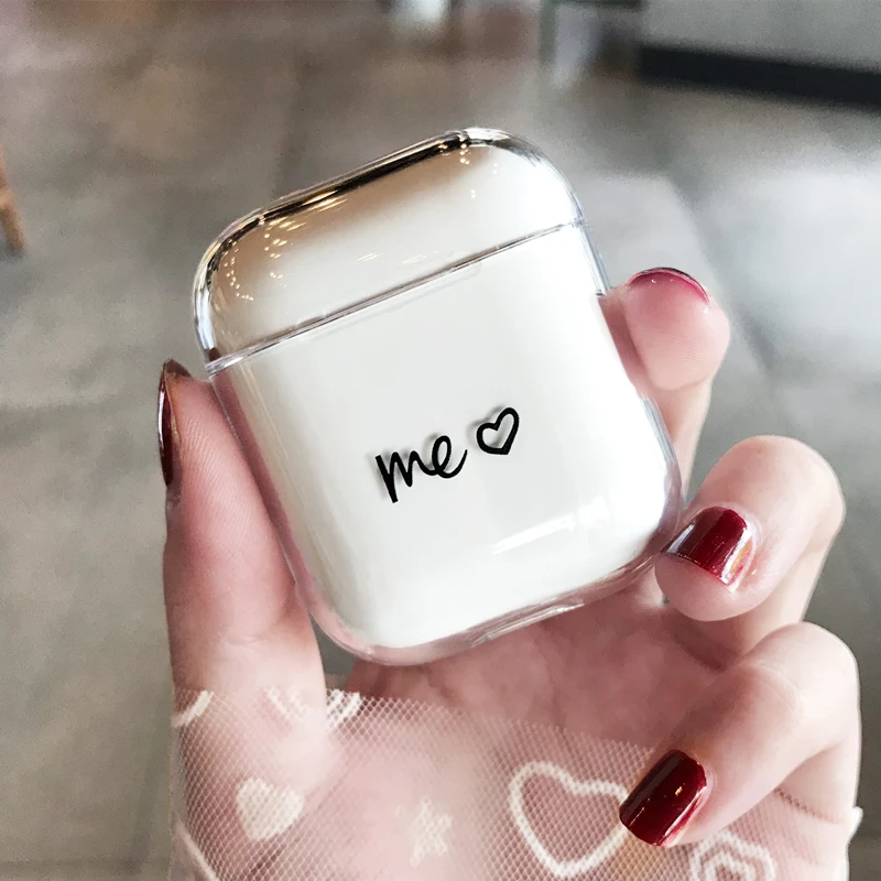 Модный прозрачный жесткий чехол для AirPods, чехол, милый Bluetooth гарнитура, защитный чехол для Airpod, чехол для зарядки s