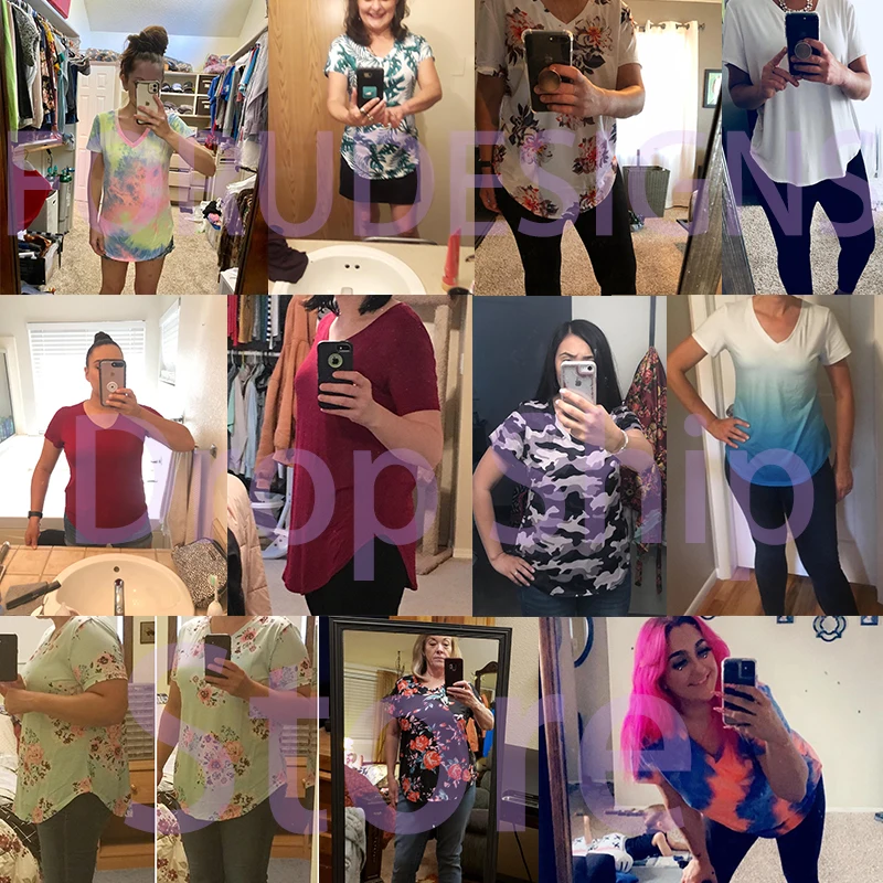 

FORUDESIGNS Sexy V Neck High Elastic Short Sleeved T-shirts Traditional Sea Turtle Hibiscus Pattern Femme Summer Trendy Blouse