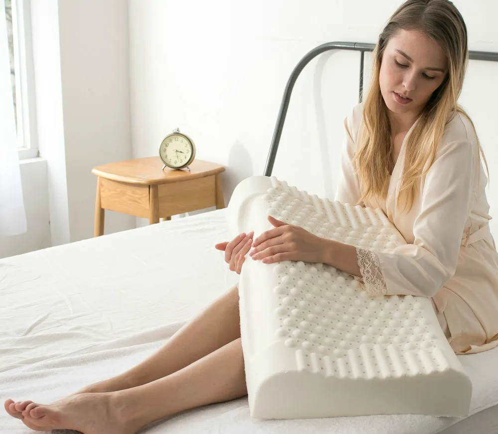 60x40 Таиланд чистый натуральный латекс подушка для коррекции шеи Защита позвонков