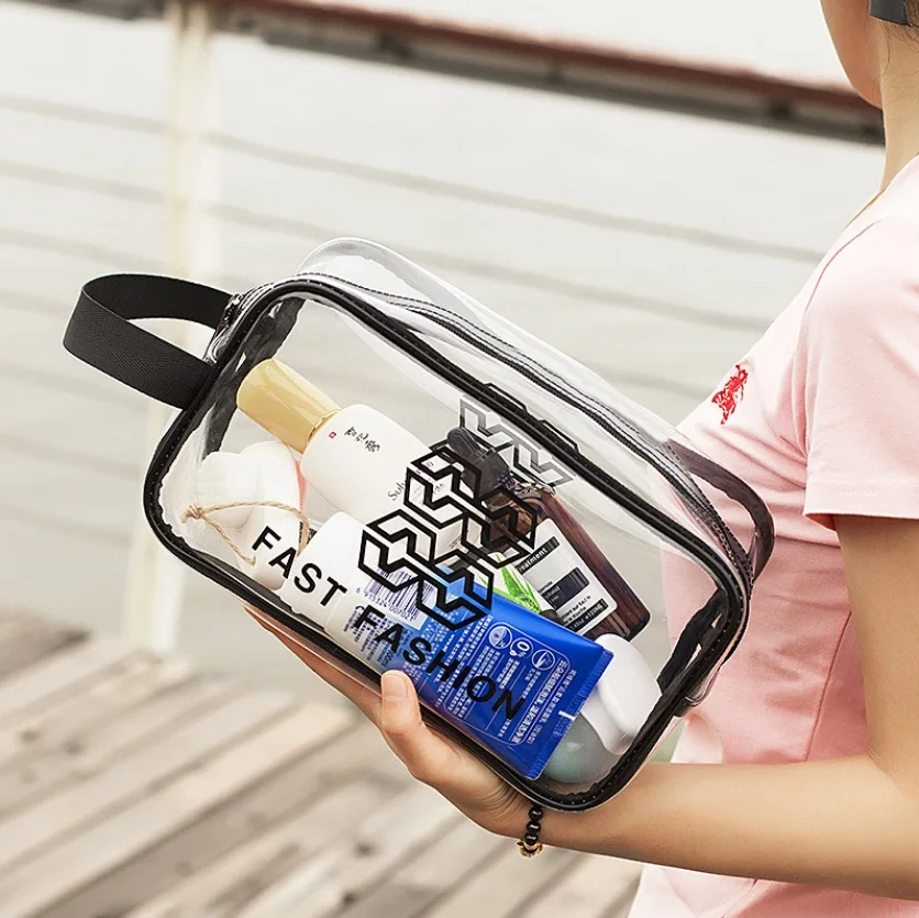 

2020 New High Quality Storage Bag Portable Waterproof Multipurpose Makeup Bag Cosmetic Bag for Women, Gray/Clear