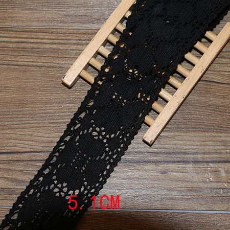 1 yard 5.1CM 1 ярд хлопчатобумажной кружевной ткани DIY Хлопок Вязание крючком кружевной пояс плетение декоративной ткани Материал: хлопок - Цвет: 1 yard 5.1CM