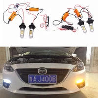 2pcs py21w w21w p21w led canbus turn signal light drl no error car bulbs t20 1156 dual color lamp white to amber