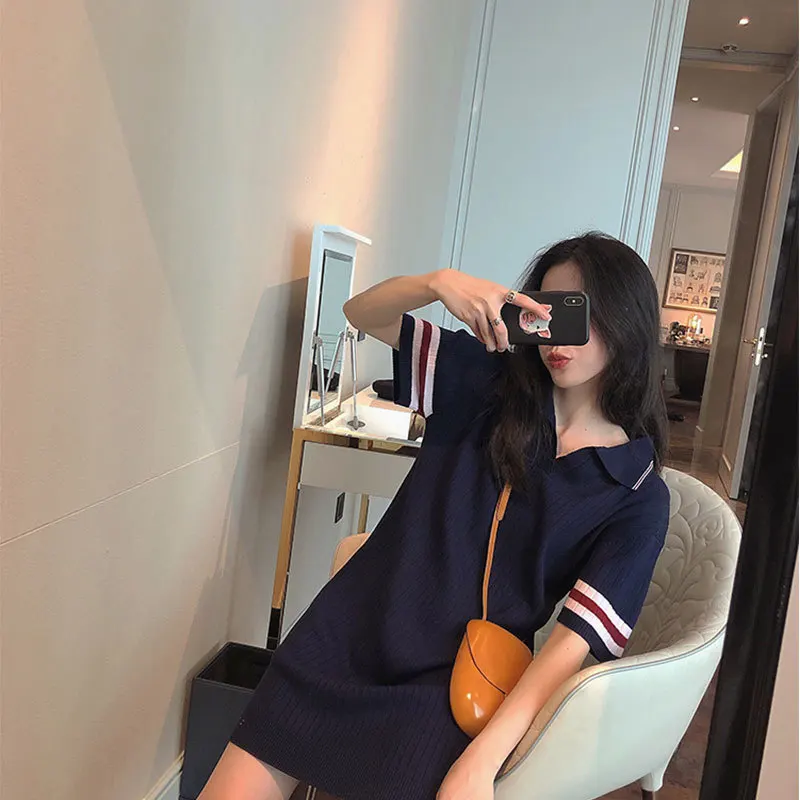 

2020 Summer New Style Immortal Sweet College Style Dress Women's Korean-style Students Mid-length French Retro Skirt